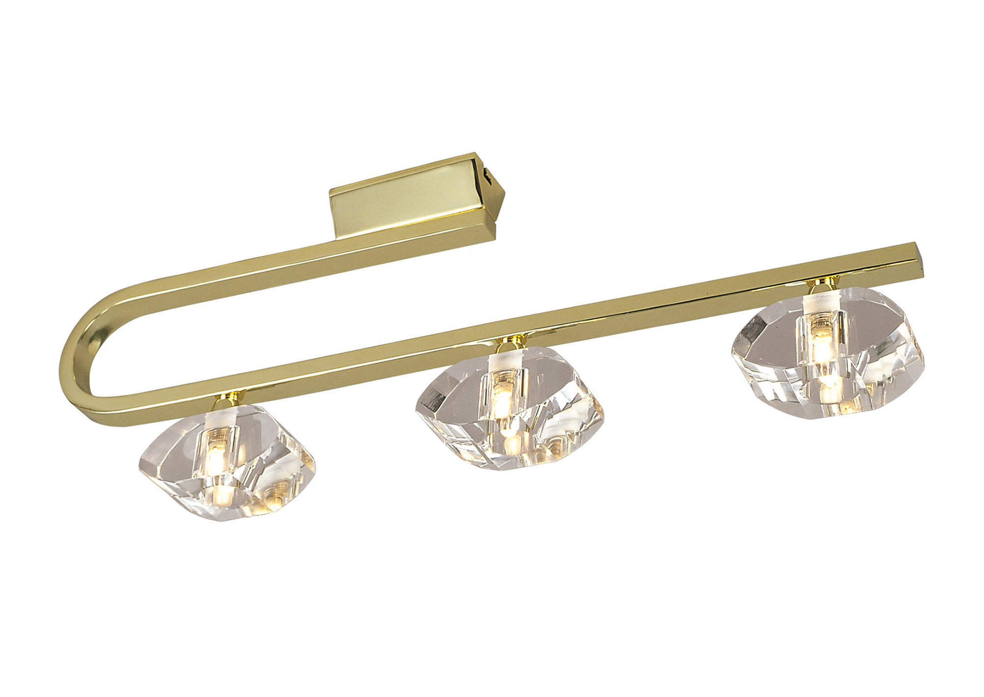 M0421PB  Alfa PB Crystal Ceiling Linear Bar 3 Light